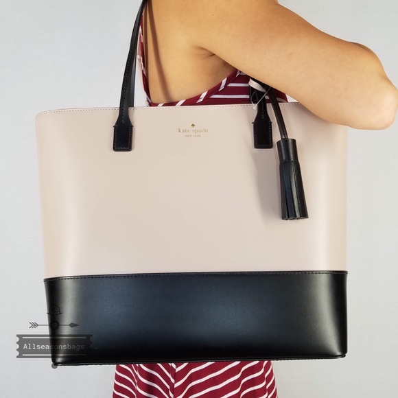 kate spade Handbags - Kate spade Karla Wright place tote almond black